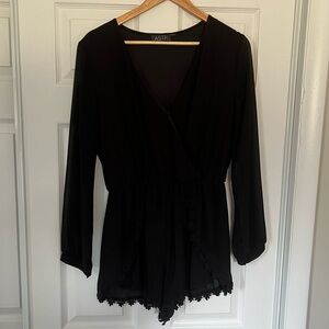 Black Long Sleeve Romper